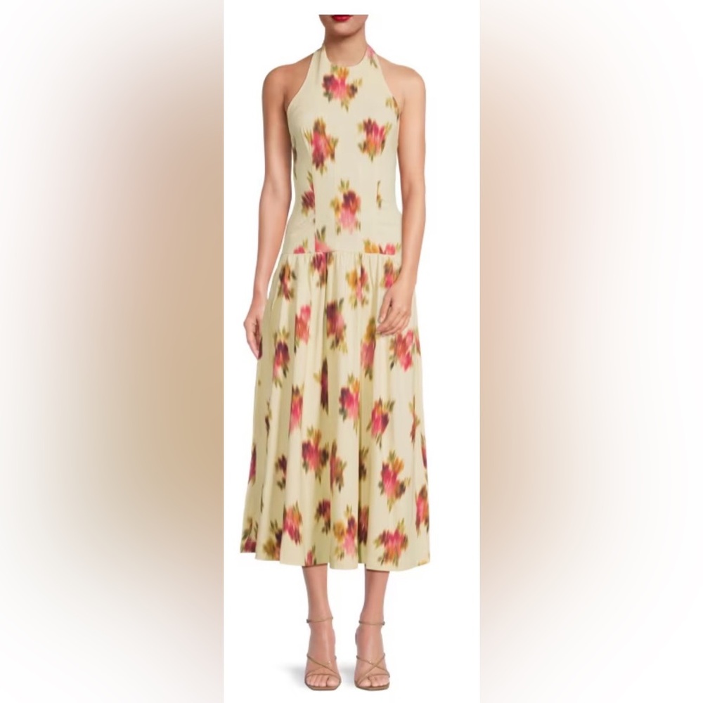 Floral Halter Corset Midi-Dress